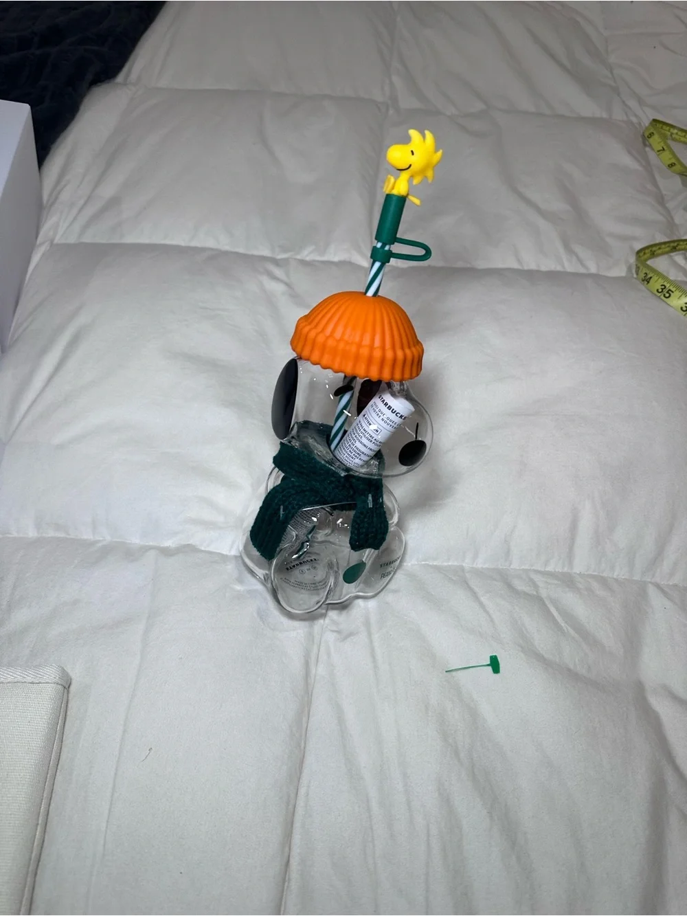 Starbucks x Peanuts glass cup Snoopy Straw